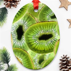 Sliced Kiwi Fruits Green Ornament (oval) by Pakrebo