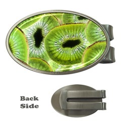 Sliced Kiwi Fruits Green Money Clips (oval)  by Pakrebo