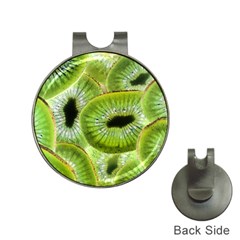 Sliced Kiwi Fruits Green Hat Clips With Golf Markers by Pakrebo