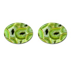 Sliced Kiwi Fruits Green Cufflinks (oval) by Pakrebo