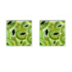 Sliced Kiwi Fruits Green Cufflinks (square) by Pakrebo