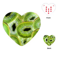 Sliced Kiwi Fruits Green Playing Cards Single Design (heart) by Pakrebo