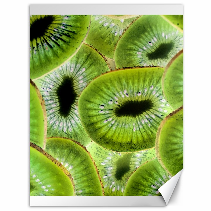 Sliced Kiwi Fruits Green Canvas 36  x 48 