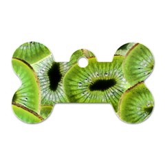 Sliced Kiwi Fruits Green Dog Tag Bone (one Side) by Pakrebo