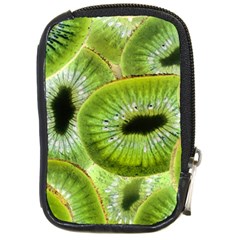 Sliced Kiwi Fruits Green Compact Camera Leather Case by Pakrebo