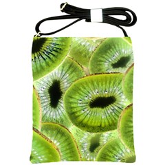 Sliced Kiwi Fruits Green Shoulder Sling Bag by Pakrebo