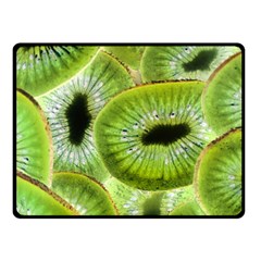 Sliced Kiwi Fruits Green Fleece Blanket (small) by Pakrebo