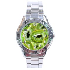 Sliced Kiwi Fruits Green Stainless Steel Analogue Watch by Pakrebo