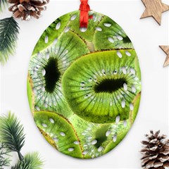 Sliced Kiwi Fruits Green Ornament (oval Filigree) by Pakrebo