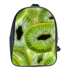 Sliced Kiwi Fruits Green School Bag (xl) by Pakrebo