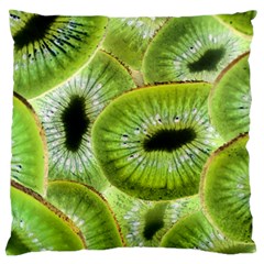 Sliced Kiwi Fruits Green Large Flano Cushion Case (one Side) by Pakrebo