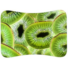 Sliced Kiwi Fruits Green Velour Seat Head Rest Cushion by Pakrebo