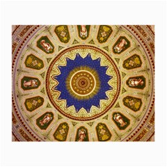 Red And White Angels Printed On Green Red And Purple Round Rug Small Glasses Cloth by Pakrebo