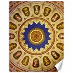 Red And White Angels Printed On Green Red And Purple Round Rug Canvas 12  x 16  11.86 x15.41  Canvas - 1