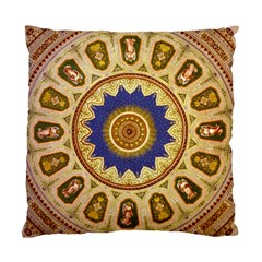 Red And White Angels Printed On Green Red And Purple Round Rug Standard Cushion Case (one Side) by Pakrebo