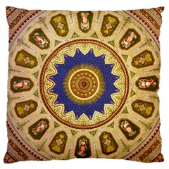 Red And White Angels Printed On Green Red And Purple Round Rug Large Cushion Case (one Side) by Pakrebo