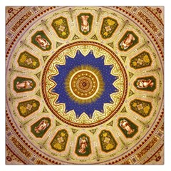 Red And White Angels Printed On Green Red And Purple Round Rug Large Satin Scarf (square) by Pakrebo