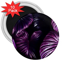 Purple Leaves 3  Magnets (10 Pack)  by Pakrebo