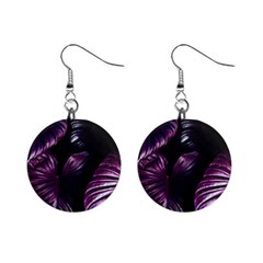 Purple Leaves Mini Button Earrings by Pakrebo