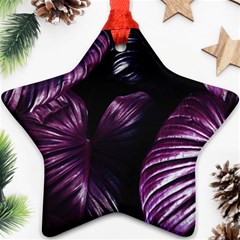 Purple Leaves Star Ornament (two Sides) by Pakrebo