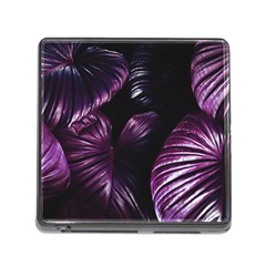 Purple Leaves Memory Card Reader (square 5 Slot) by Pakrebo