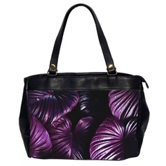 Purple Leaves Oversize Office Handbag (2 Sides) by Pakrebo