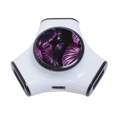 Purple Leaves 3-port Usb Hub