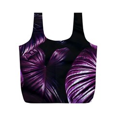 Purple Leaves Full Print Recycle Bag (m) by Pakrebo