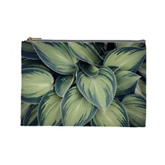 Closeup Photo Of Green Variegated Leaf Plants Cosmetic Bag (large) by Pakrebo