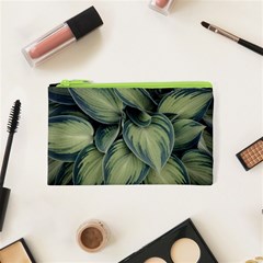 Closeup Photo Of Green Variegated Leaf Plants Cosmetic Bag (xs) by Pakrebo