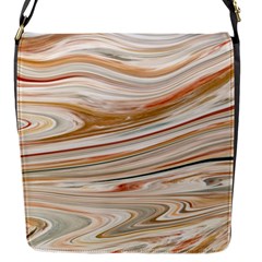 Brown And Yellow Abstract Painting Flap Closure Messenger Bag (s) by Pakrebo