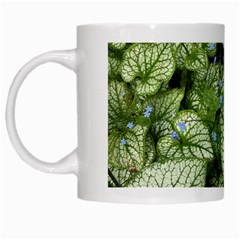 Green And White Leaf Plant White Mugs by Pakrebo