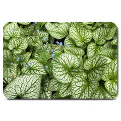 Green And White Leaf Plant Large Doormat  by Pakrebo