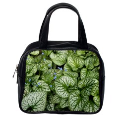 Green And White Leaf Plant Classic Handbag (one Side) by Pakrebo