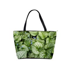 Green And White Leaf Plant Classic Shoulder Handbag by Pakrebo