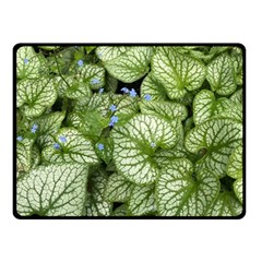 Green And White Leaf Plant Fleece Blanket (small) by Pakrebo