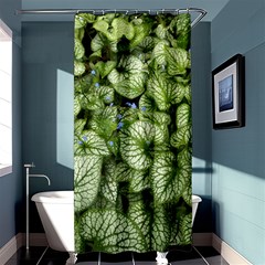 Green And White Leaf Plant Shower Curtain 36  X 72  (stall)  by Pakrebo