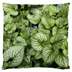 Green And White Leaf Plant Large Flano Cushion Case (two Sides) by Pakrebo