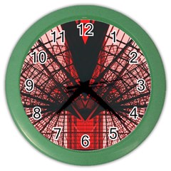 Low Angle Photography Of Red Metal Tower Color Wall Clock by Pakrebo