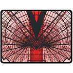 Low Angle Photography Of Red Metal Tower Double Sided Fleece Blanket (Large)  80 x60  Blanket Front