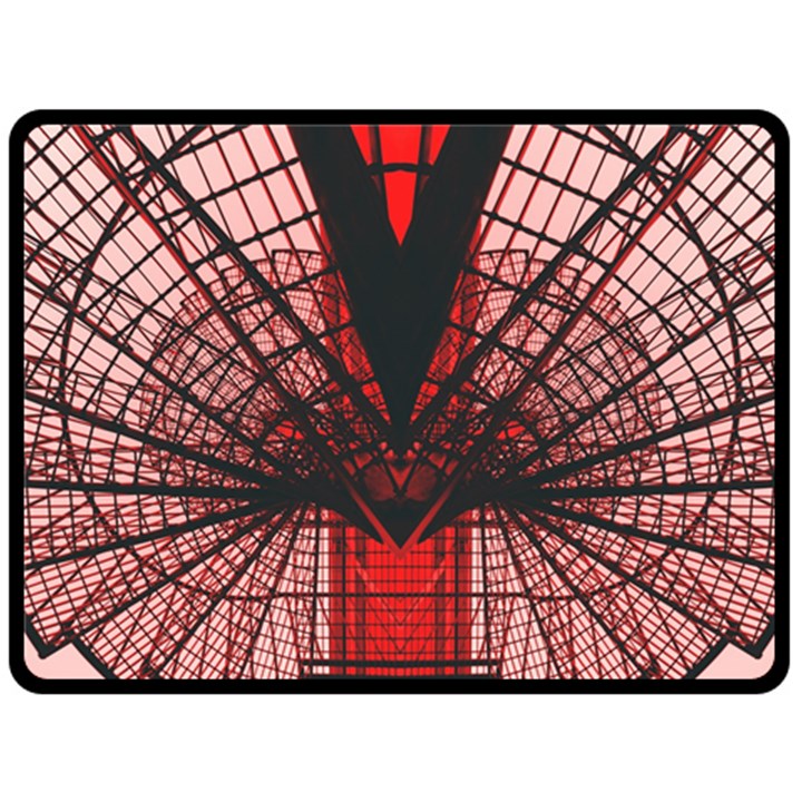 Low Angle Photography Of Red Metal Tower Double Sided Fleece Blanket (Large) 