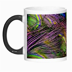 Green Purple And Blue Peacock Feather Digital Wallpaper Morph Mugs by Pakrebo