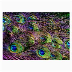 Green Purple And Blue Peacock Feather Digital Wallpaper Large Glasses Cloth (2 Sides) by Pakrebo