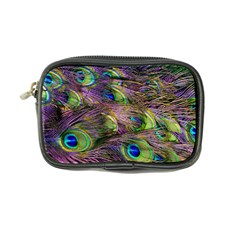 Green Purple And Blue Peacock Feather Digital Wallpaper Coin Purse by Pakrebo