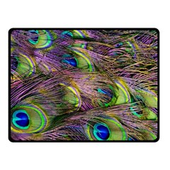 Green Purple And Blue Peacock Feather Digital Wallpaper Fleece Blanket (small) by Pakrebo