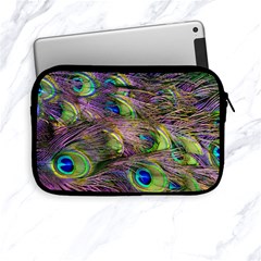 Green Purple And Blue Peacock Feather Digital Wallpaper Apple Ipad Mini Zipper Cases by Pakrebo