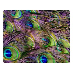 Green Purple And Blue Peacock Feather Digital Wallpaper Double Sided Flano Blanket (large)  by Pakrebo