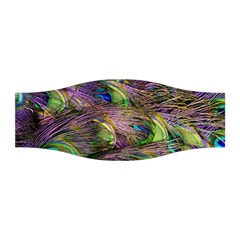 Green Purple And Blue Peacock Feather Digital Wallpaper Stretchable Headband by Pakrebo