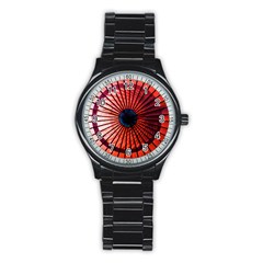 Red Umbrella Stainless Steel Round Watch