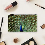 Blue And Green Peacock Cosmetic Bag (Small) Front